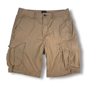 Levis Mens Rip Stop Cargo‎ Shorts Beige Twill Utility Outdoor Casual Size 32